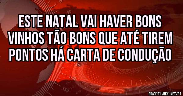Este natal vai haver bons vinhos tão bons que até tirem pontos há carta de condução