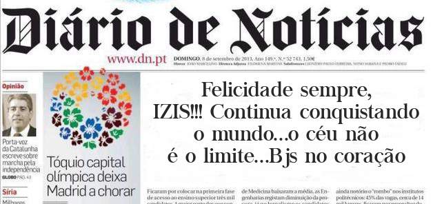 Felicidade sempre, IZIS!!! Continua conquistando o mundo...o céu não é o limite...Bjs no coração 
