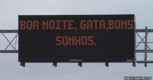 Boa noite, gata,bons sonhos.