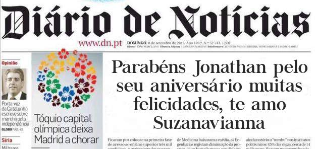 Parabéns Jonathan pelo seu aniversário muitas felicidades, te amo
Suzanavianna
