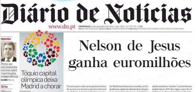 Nelson de Jesus ganha euromilhões