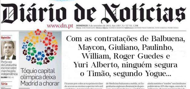 Com as contratações de Balbuena, Maycon, Giuliano, Paulinho, William, Roger Guedes e Yuri Alberto, ninguém segura o Timão, segundo Yogue...