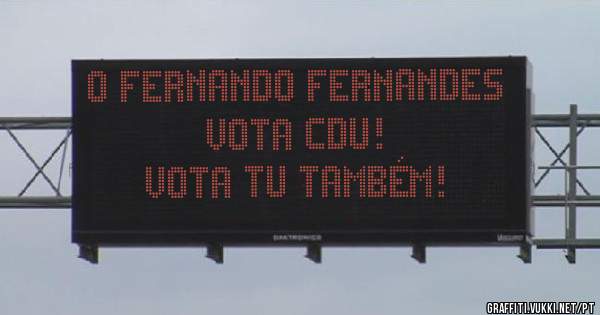 O Fernando Fernandes vota CDU!
Vota tu também!