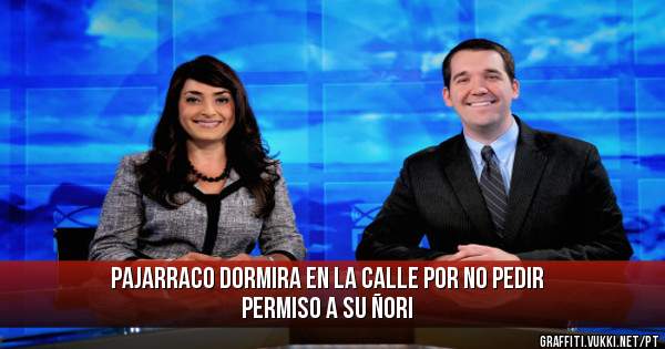 PAJARRACO DORMIRA EN LA CALLE POR NO PEDIR PERMISO A SU ÑORI