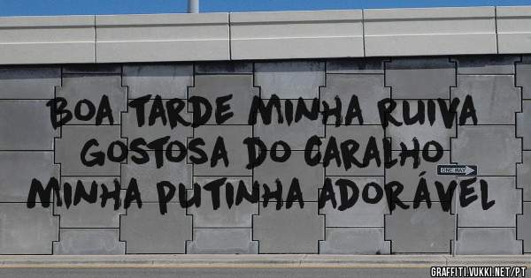 Boa tarde minha ruiva gostosa do caralho minha putinha adorável 