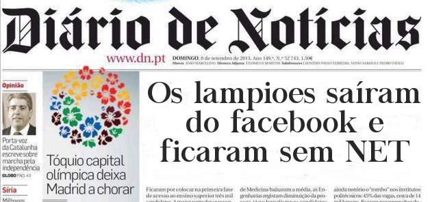 Os lampioes saíram do facebook e ficaram sem NET


