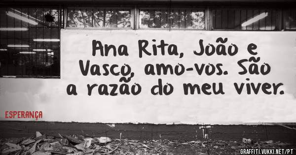 Ana Rita, João e Vasco, amo-vos. São a razão do meu viver.