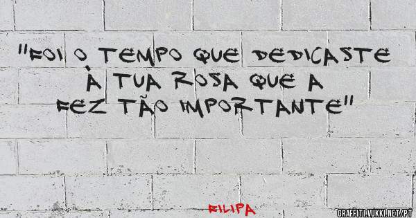 ''Foi o tempo que dedicaste à tua rosa que a fez tão importante''