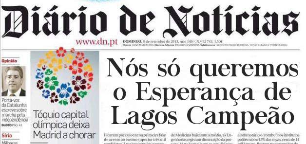 Nós só queremos o Esperança de Lagos Campeão 