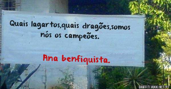 Quais lagartos,quais dragões,somos nós os campeões. 