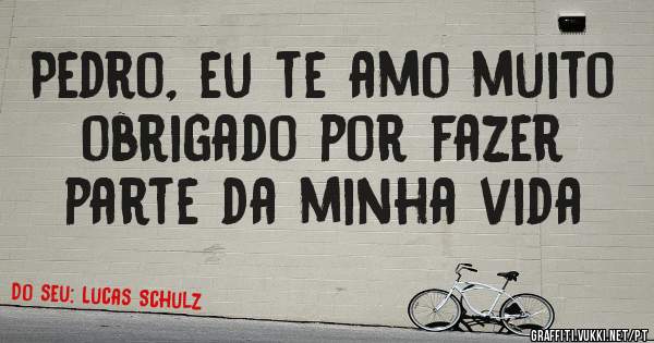 Pedro, eu te amo muito
obrigado por fazer parte da minha vida