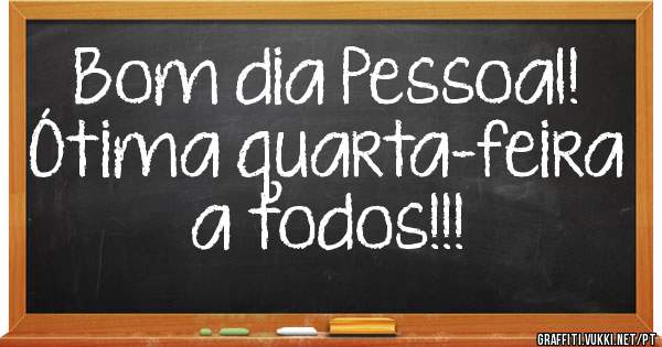 Bom dia Pessoal! 
Ótima quarta-feira a todos!!!