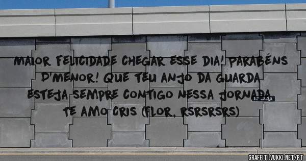 Maior felicidade chegar esse dia! Parabéns D'Menor! Que teu anjo da guarda esteja sempre contigo nessa jornada. Te amo Cris (Flor, rsrsrsrs)