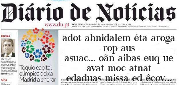 adot ahnidalem éta aroga rop aus 
asuac... oãn aibas euq ue avat moc atnat
edaduas missa ed êcov...