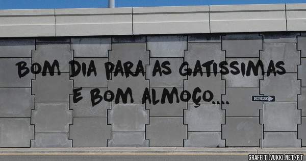 Bom dia para as gatissimas e bom almoço....