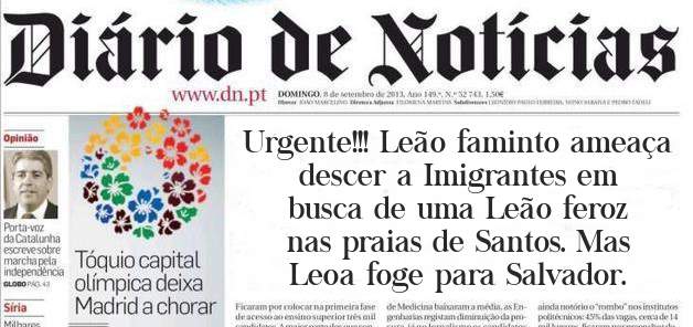 Urgente!!! Leão faminto ameaça descer a Imigrantes em busca de uma Leão feroz nas praias de Santos. Mas Leoa foge para Salvador.