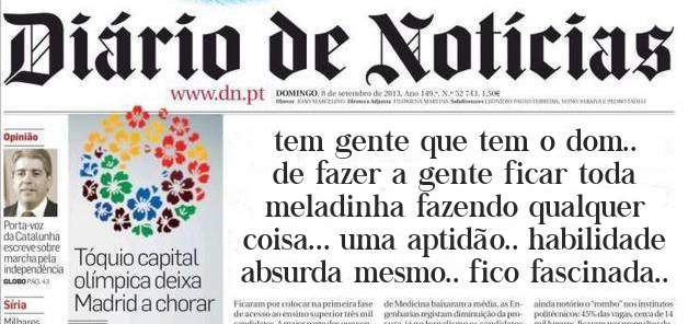 tem gente que tem o dom.. de fazer a gente ficar toda meladinha fazendo qualquer coisa... uma aptidão.. habilidade absurda mesmo.. fico fascinada..