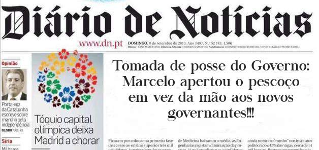 Tomada de posse do Governo:
Marcelo apertou o pescoço em vez da mão aos novos governantes!!!