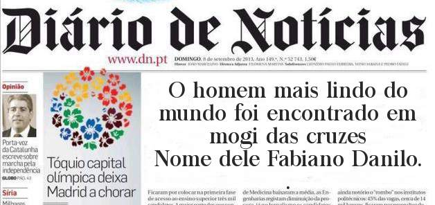 O homem mais lindo do mundo foi encontrado em mogi das cruzes 
Nome dele Fabiano Danilo. .
