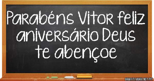 Parabéns Vitor feliz aniversário Deus te abençoe 