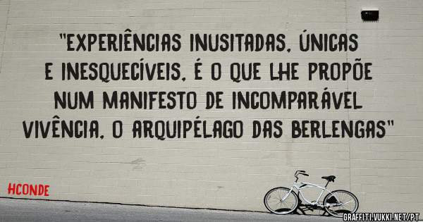 ''experiências inusitadas, únicas e inesquecíveis, é o que lhe propõe num manifesto de incomparável vivência, o arquipélago das berlengas''