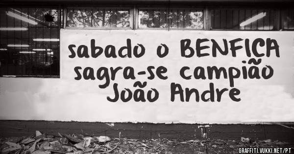 sabado o BENFICA sagra-se campião
João Andre