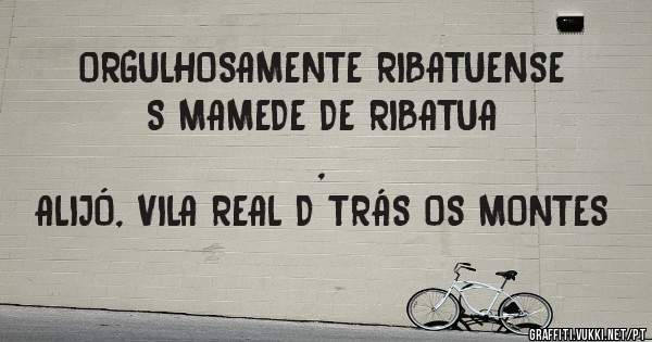 ORGULHOSAMENTE RIBATUENSE
         S MAMEDE DE RIBATUA ,
ALIJÓ, VILA REAL D TRÁS OS MONTES