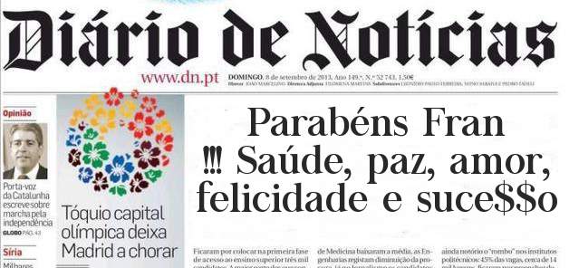 Parabéns Fran !!! Saúde, paz, amor, felicidade e suce$$o