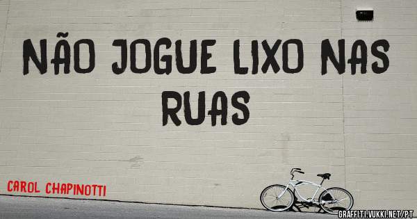 NÃO JOGUE LIXO NAS RUAS 