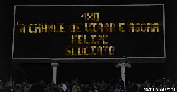 1X0
''A Chance de virar é agora''
Felipe 
Scuciato