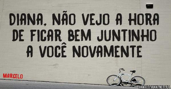 Diana, não vejo a hora de ficar bem juntinho a você novamente 