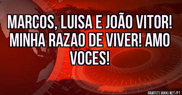 Marcos, Luisa e João Vitor!
Minha razao de viver! AMO voces!
