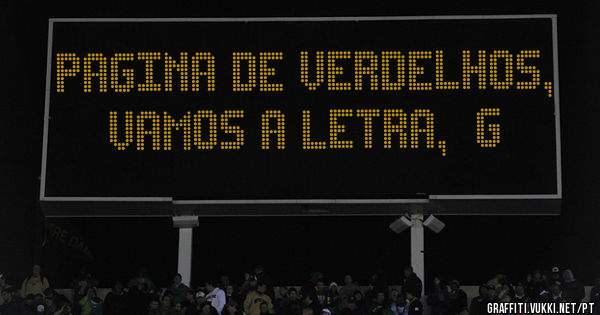 PAGINA DE VERDELHOS, vamos a letra,  G