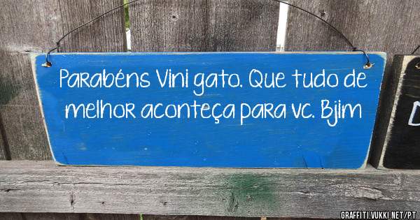 Parabéns Vini gato. Que tudo de melhor aconteça para vc. Bjim