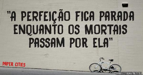 ''A PERFEIÇÃO fica parada enquanto os MORTAIS passam por ela''
