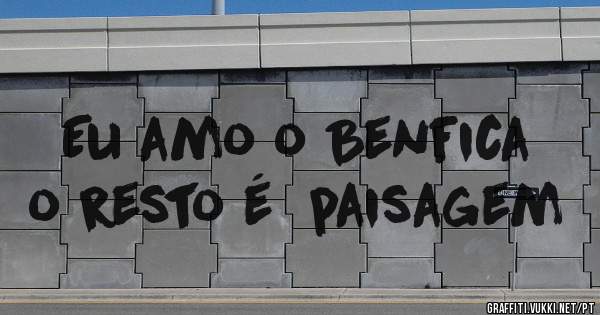 Eu amo o Benfica  o resto é  paisagem