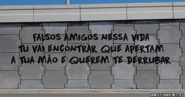 Falsos amigos nessa vida tu vai encontrar que apertam a tua mão e querem te derrubar 