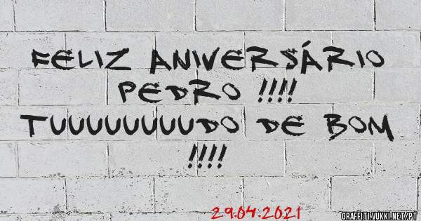 Feliz Aniversário Pedro !!!!
Tuuuuuuuudo de bom  !!!!