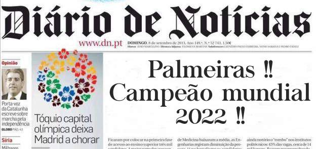 Palmeiras !! 
Campeão mundial 2022 !! 
