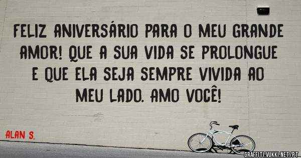 Feliz aniversário para o meu grande amor! Que a sua vida se prolongue e que ela seja sempre vivida ao meu lado. Amo você!