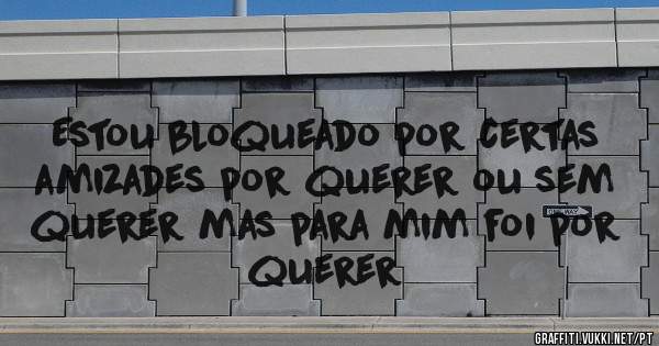 Estou bloqueado por certas amizades por querer ou sem querer mas para mim foi por querer 