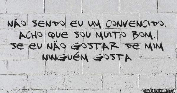 não sendo eu um convencido.
acho que sou muito bom.
se eu não gostar de mim 
ninguém gosta