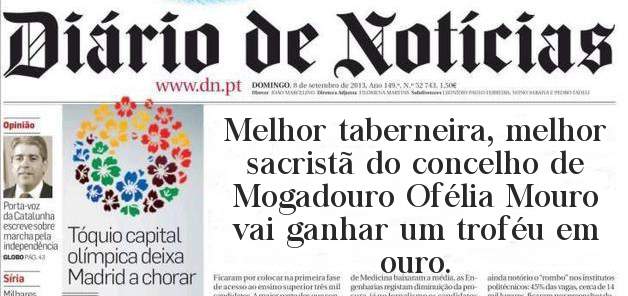 Melhor taberneira, melhor sacristã do concelho de Mogadouro Ofélia Mouro vai ganhar um troféu em ouro. 