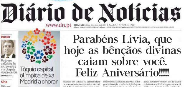 Parabéns Lívia, que hoje as bênçãos divinas caiam sobre você.
Feliz Aniversário!!!!!