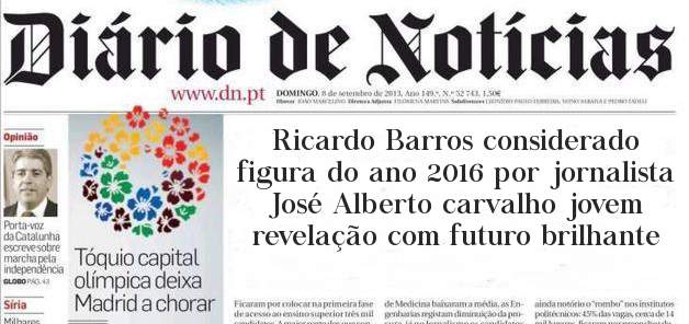 Ricardo Barros considerado figura do ano 2016 por jornalista José Alberto carvalho jovem revelação com futuro brilhante 