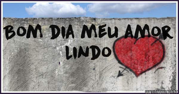 Bom dia meu amor lindo 