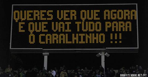 Queres ver que agora é que vai tudo para o caralhinho !!!