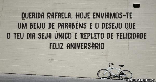 Querida Rafaela, hoje enviamos-te um beijo de Parabéns e o desejo que o teu dia seja único e repleto de felicidade
FELIZ ANIVERSÁRIO