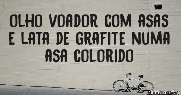 olho voador com asas e lata de grafite numa asa colorido