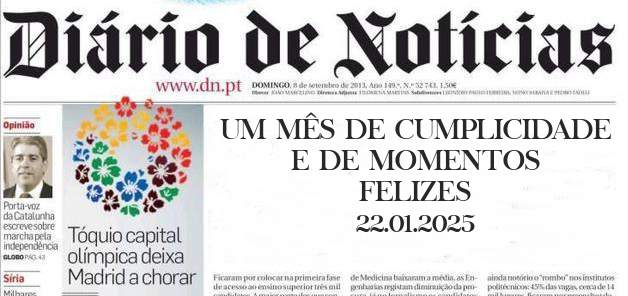 UM MÊS DE CUMPLICIDADE 
E DE MOMENTOS FELIZES 
22.01.2025